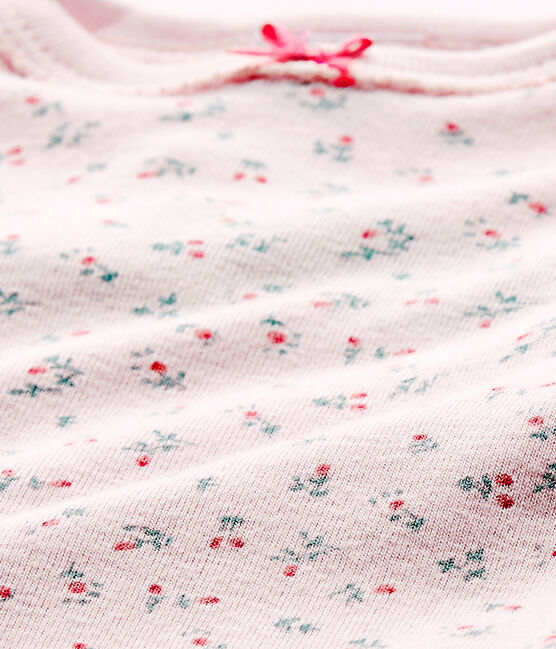 Body bébé fille manches courtes imprimé rose VIENNE/blanc MULTICO