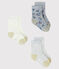 Lot de 3 paires de chaussettes bébé fille gris BELUGA CHINE