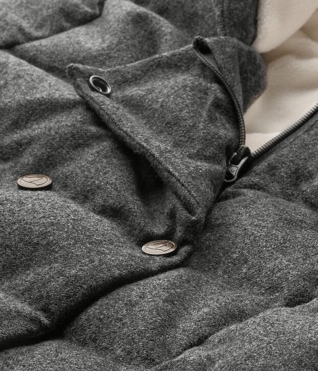 Doudoune fille en flanelle d&eacute;perlante gris