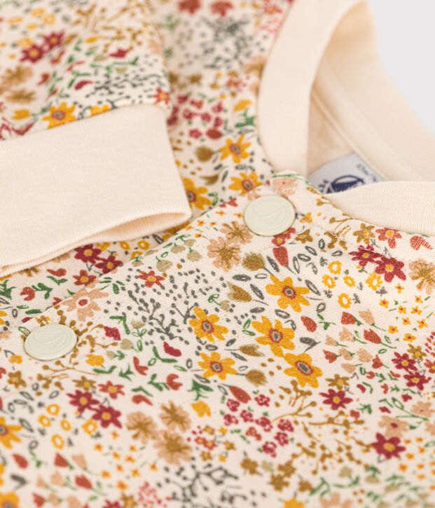 Babyvestje van gewatteerde tubic ecru/multicouleur