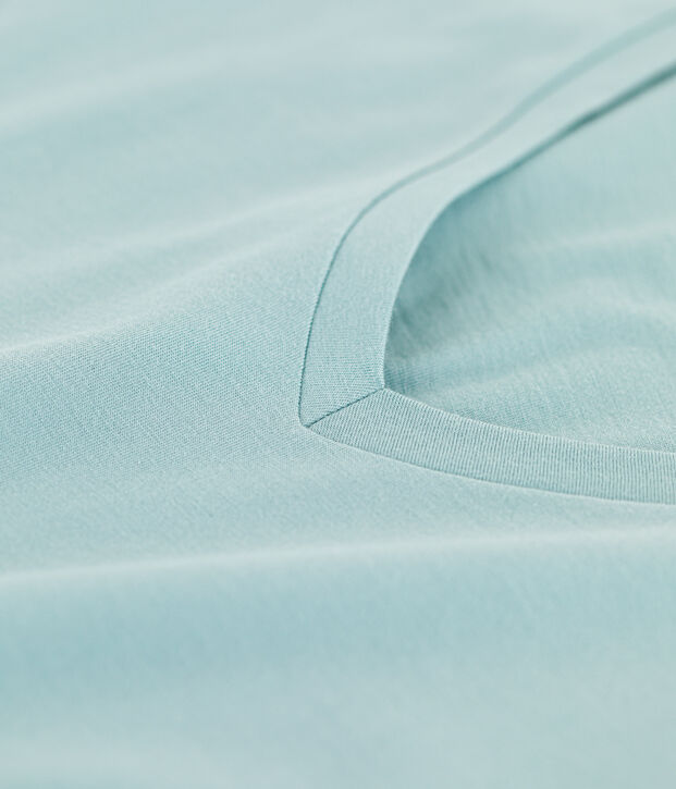 DE STRAIGHT-FIT, T-shirt voor dames met V-hals in katoen groen