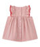 Robe bébé fille en popeline rayée blanc LAIT/rouge TERKUIT