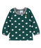 Blouse met lange mouwen met print babymeisje groen SOUSBOIS/wit MARSHMALLOW