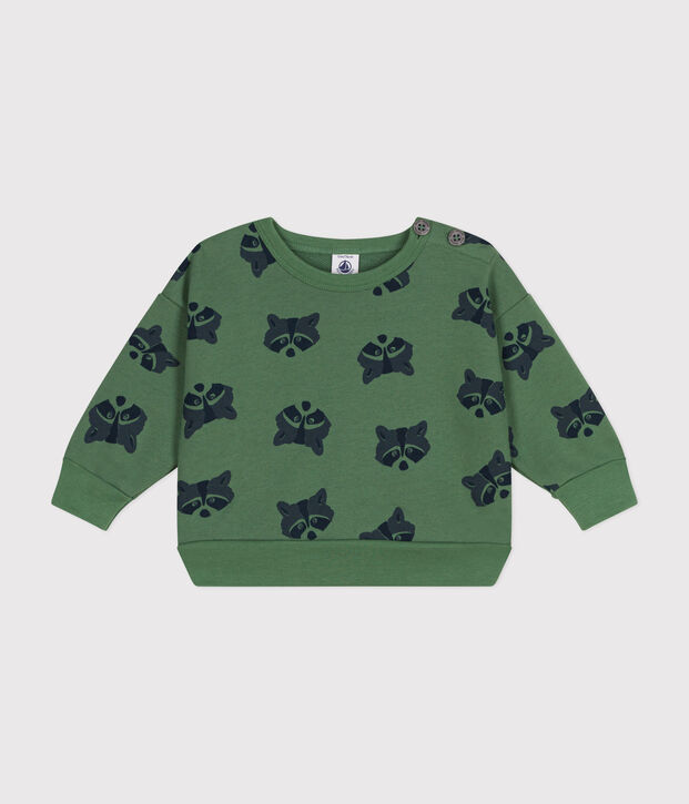 Fleece sweatshirt voor baby's groen/multicouleur