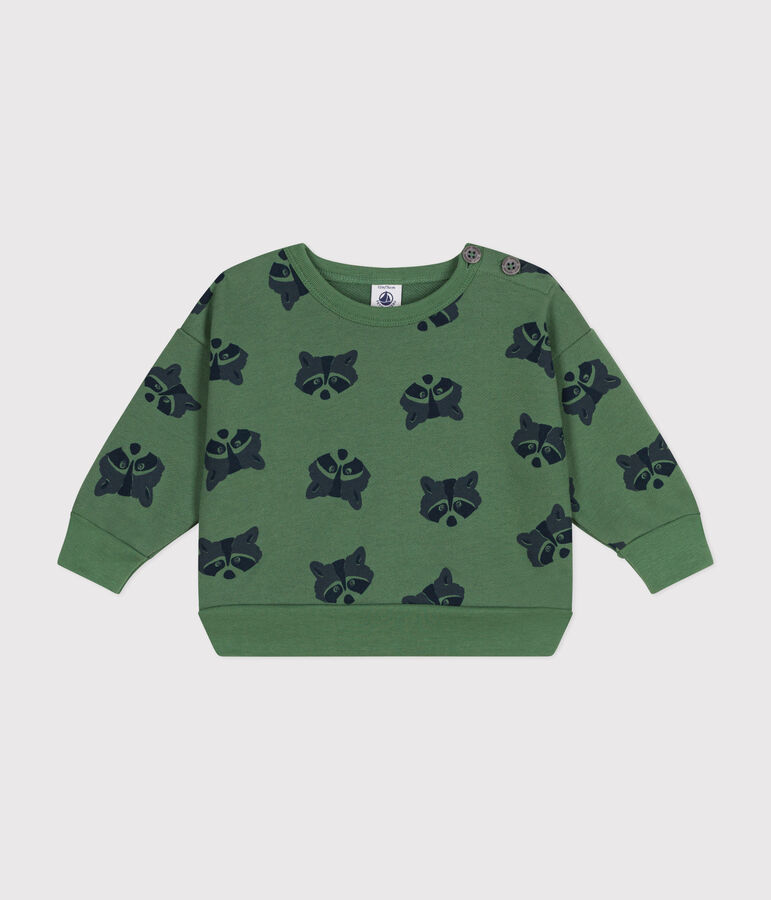 Fleece sweatshirt voor baby's groen/multicouleur