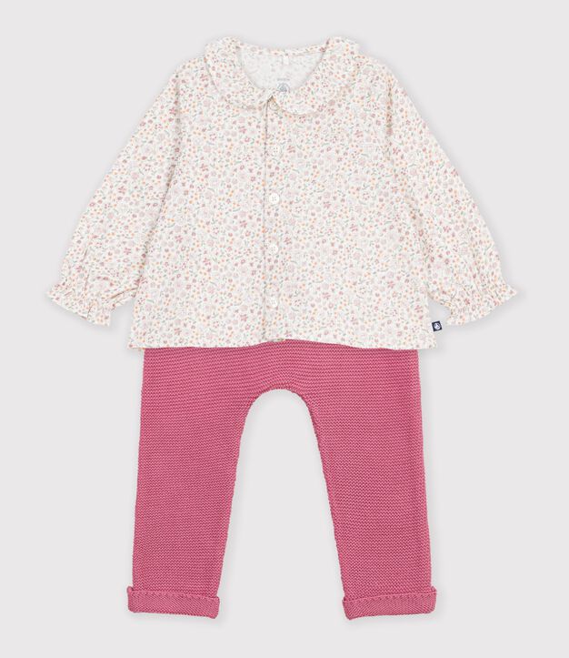 Ensemble b&eacute;b&eacute; en coton imprim&eacute; &agrave; fleur multicouleur