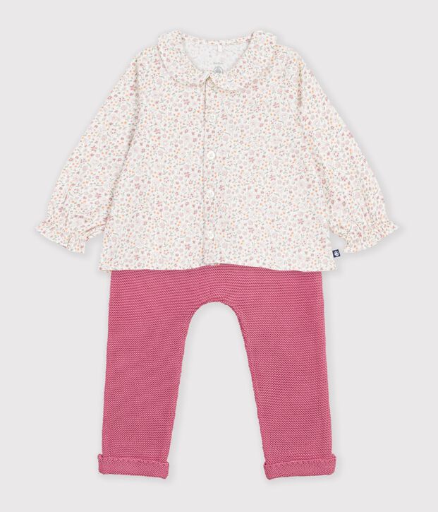 Babysetje van katoen met bloemenprint multicouleur
