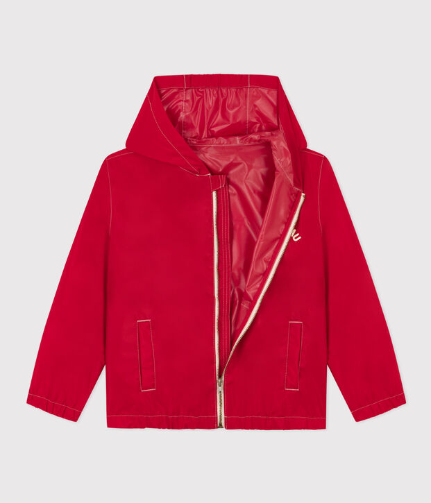 Coupe-vent, mati&egrave;re recycl&eacute;e enfant fille/gar&ccedil;on rouge