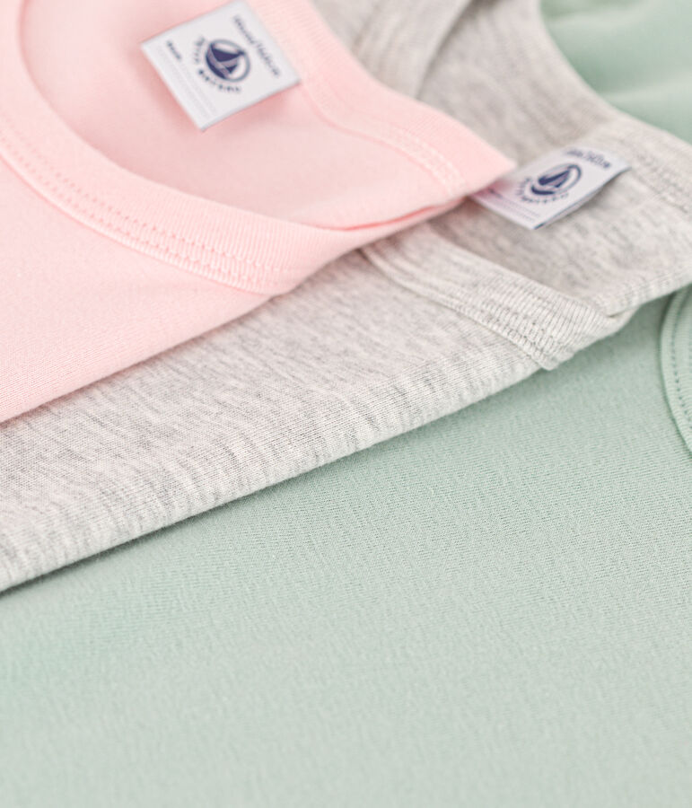 Lot de 3 tee-shirts manches longues en coton petite fille multicouleur