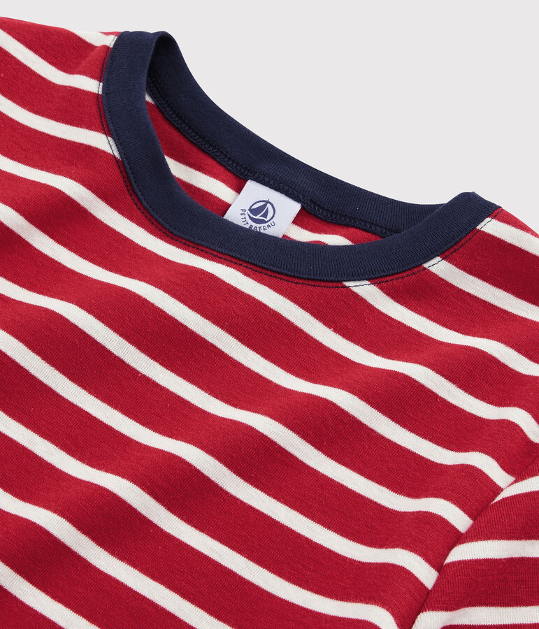 Iconisch Dames T-shirt met ronde hals rood TERKUIT/wit MARSHMALLOW