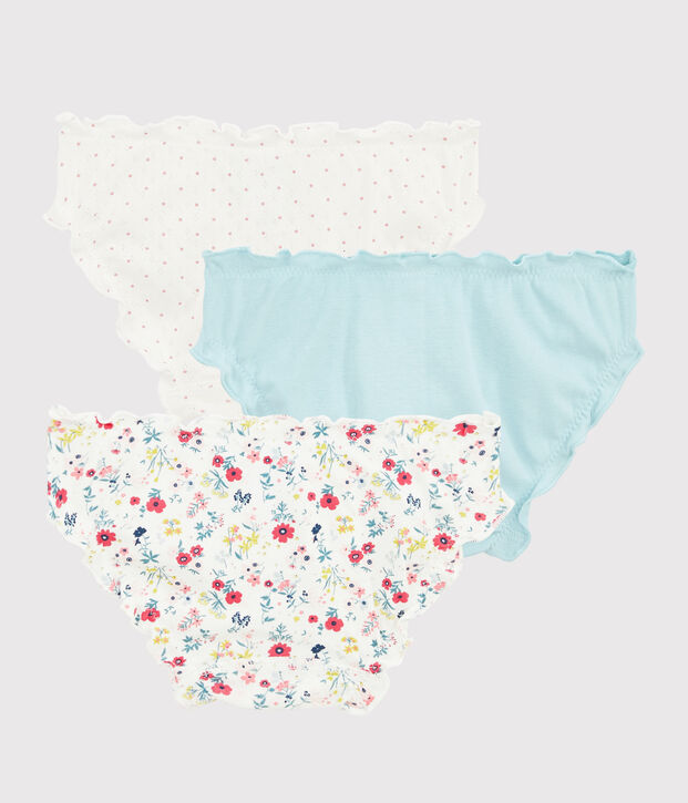 Set van 3 meisjesonderbroeken met volants en bloemenprint multicouleur