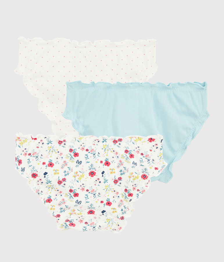 Lot de 3 culottes volant&eacute;es imprim&eacute; fleuri petite fille multicouleur