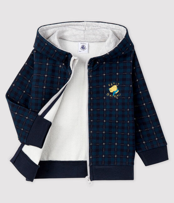 Sweatshirt à capuche bébé garçon bleu SHADOW/écru MULTICO