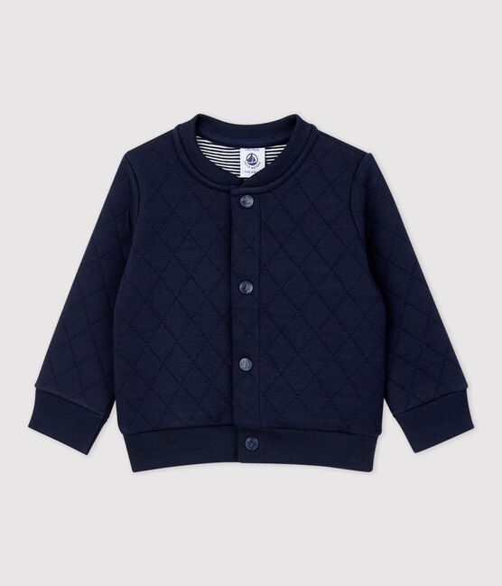 Babyvest in doorgestikte tubic blauw SMOKING