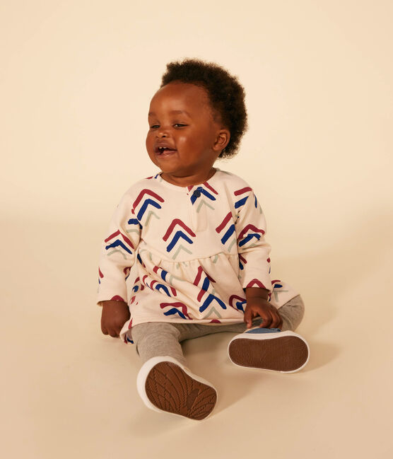 Robe manches longues en molleton bébé blanc AVALANCHE/ MULTICO