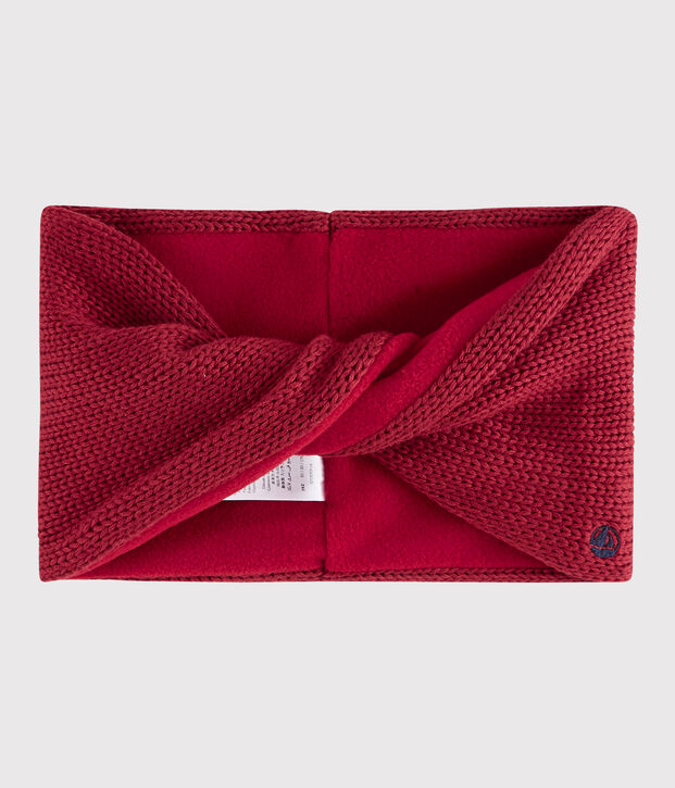 Snood torsad&eacute; en tricot enfant gar&ccedil;on - fille rose