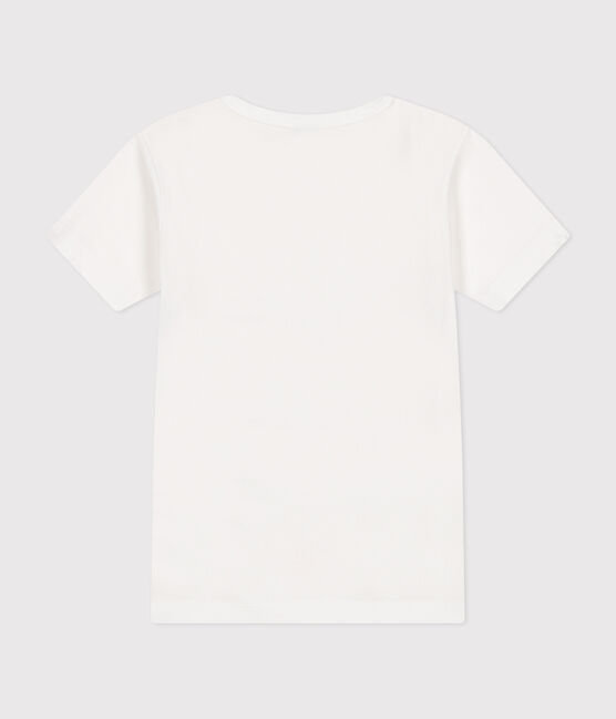 Tee-shirt manches courtes en coton enfant blanc ECUME