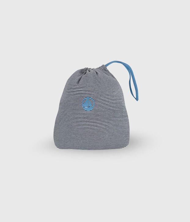 Tweedelig katoenen babysetje met effen vestje en kort pakje blauw/multicouleur