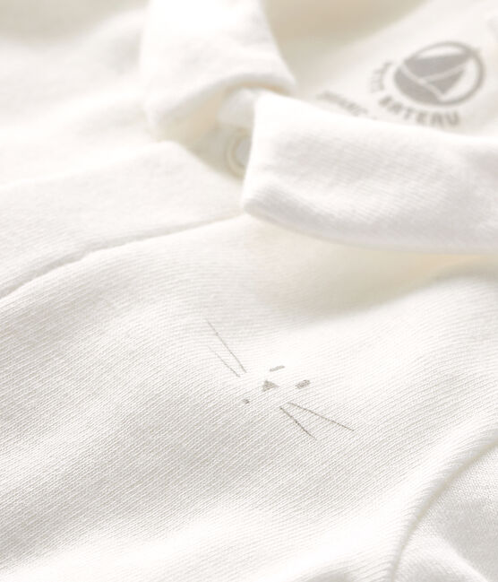 Body à col manches longues bébé garçon blanc MARSHMALLOW