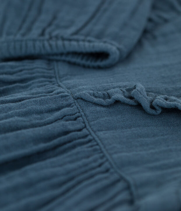 Robe manches longues b&eacute;b&eacute; en gaze de coton gris