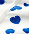 Dors-bien à cœurs bleus sans pieds bébé fille en côte blanc MARSHMALLOW/blanc MULTICO