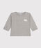 Tee-shirt manches longues en coton bébé gris CHATON CHINE