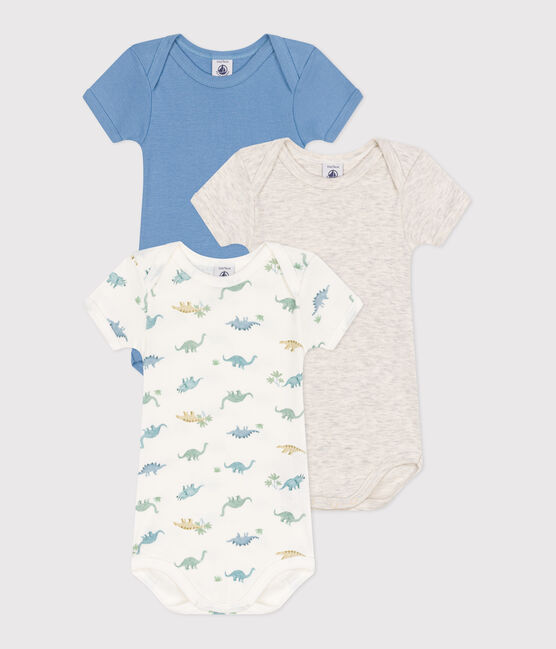 Setje met 3 katoenen babyrompertjes met korte mouwen en print variante 1