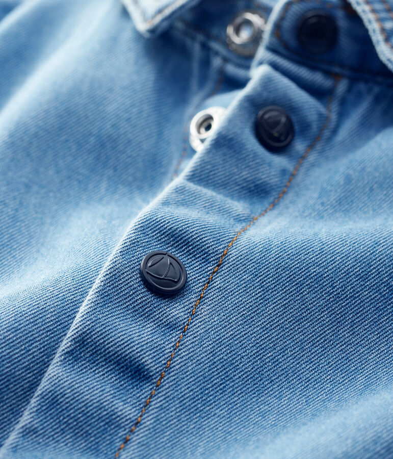 Chemise manches longues en denim l&eacute;ger b&eacute;b&eacute; gar&ccedil;on bleu