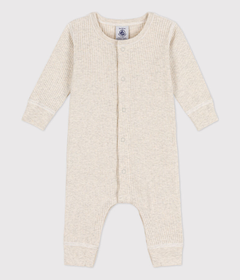 Lang pakje van ribstof voor baby's beige