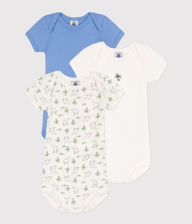 Lot de 3 bodies manches courtes dromadaires en coton multicouleur