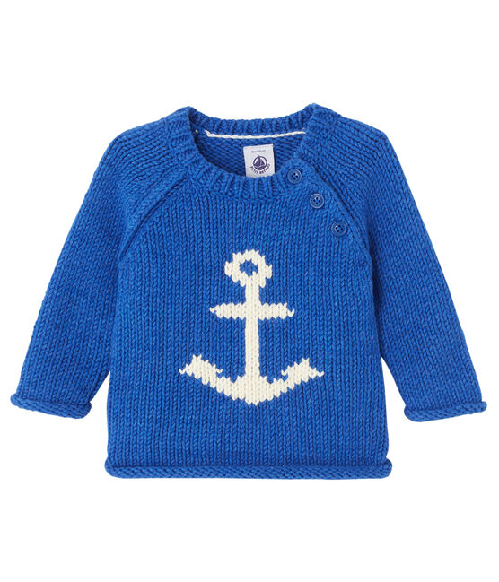 Pull jacquard bébé garçon bleu LIMOGES