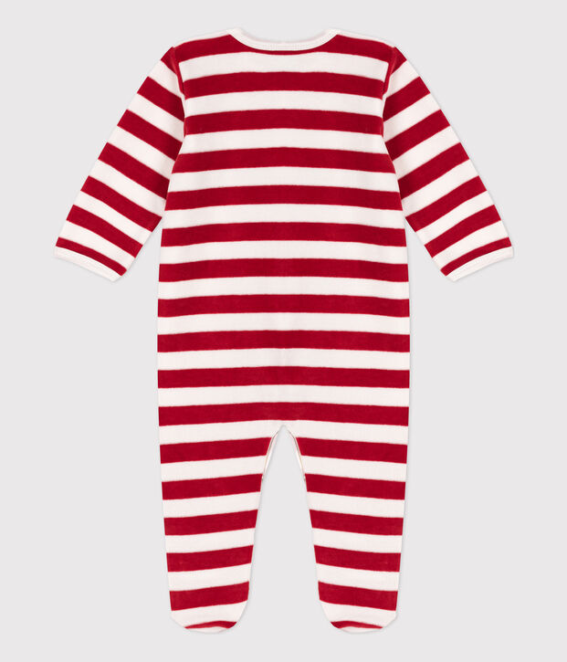 Dors-bien b&eacute;b&eacute; en velours rouge/blanc