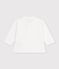 Effen katoenen babypolo met lange mouwen wit