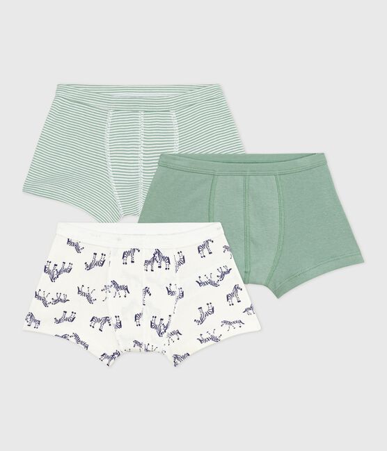 Setje met katoenen boxershorts met omhulde tailleband en zebraprint variante 1