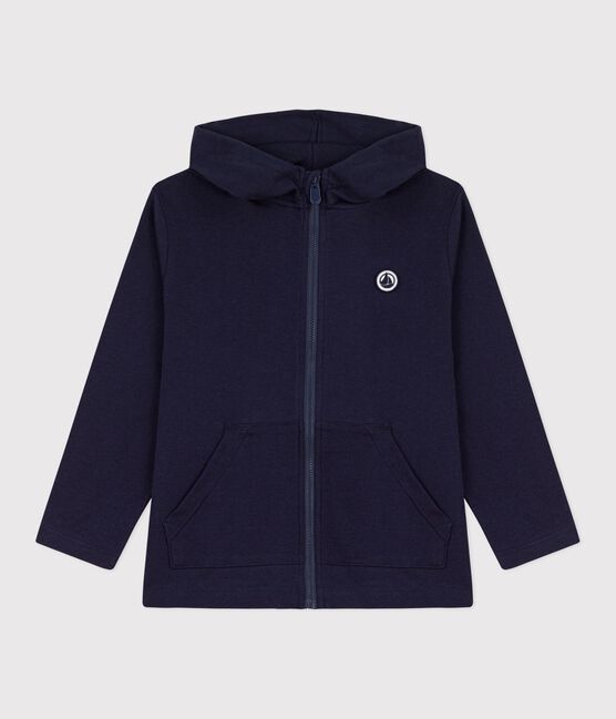 Katoenen hoodie met rits voor kinderen blauw SMOKING