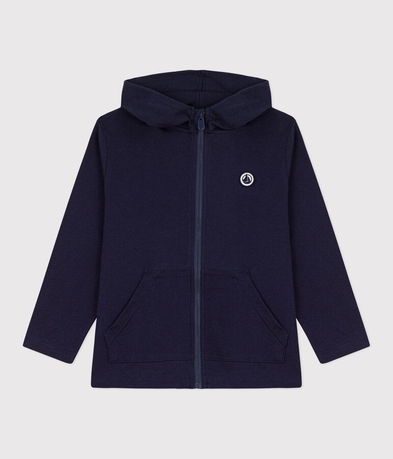 Katoenen hoodie met rits voor kinderen blauw