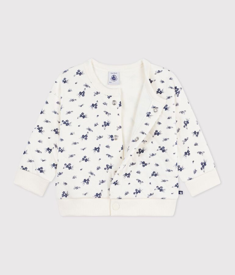 Cardigan b&eacute;b&eacute; en coton, imprim&eacute; &agrave; fleurs bleu/bleu