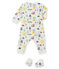 Pyjama en slofjes voor babyjongens wit MARSHMALLOW/wit MULTICO