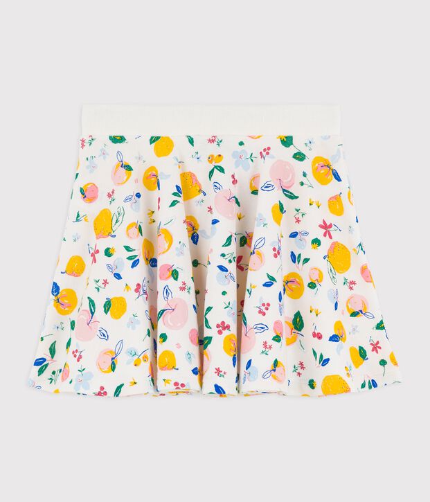 Katoenen rok voor meisjes wit/multicouleur