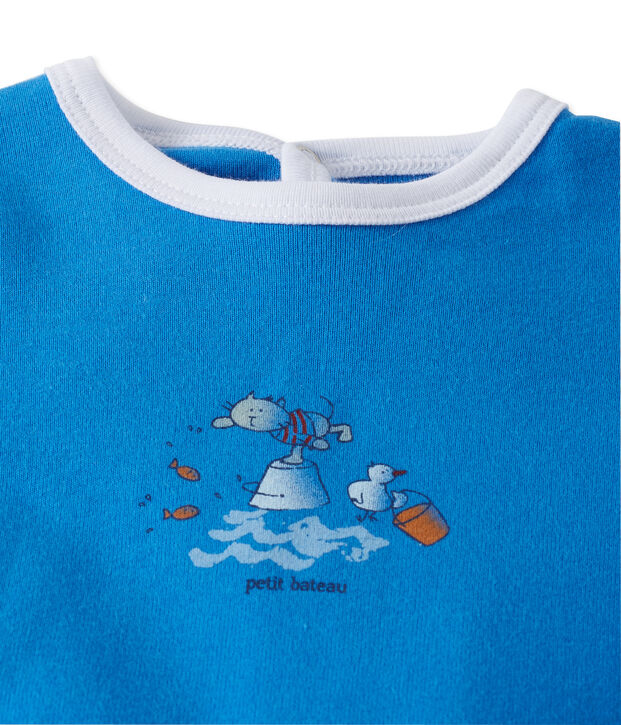 Babypyjama voor meisjes en jongens blauw Delphinium
