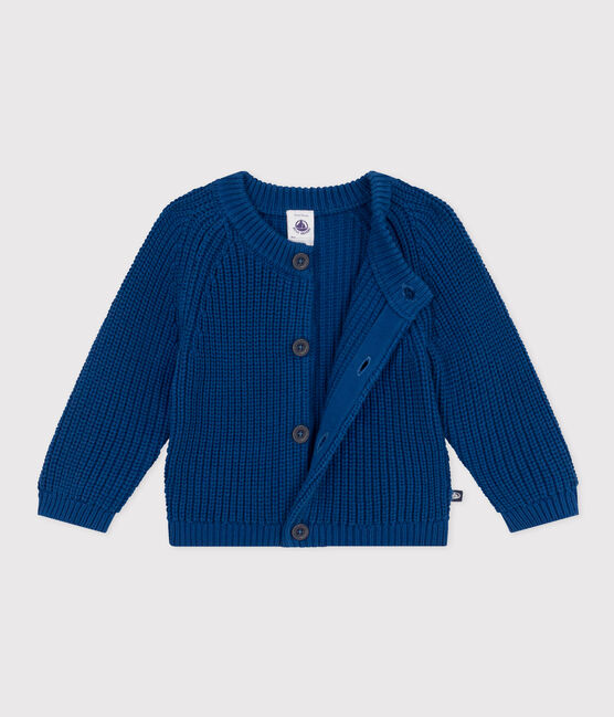Katoenen gebreide babycardigan blauw INCOGNITO