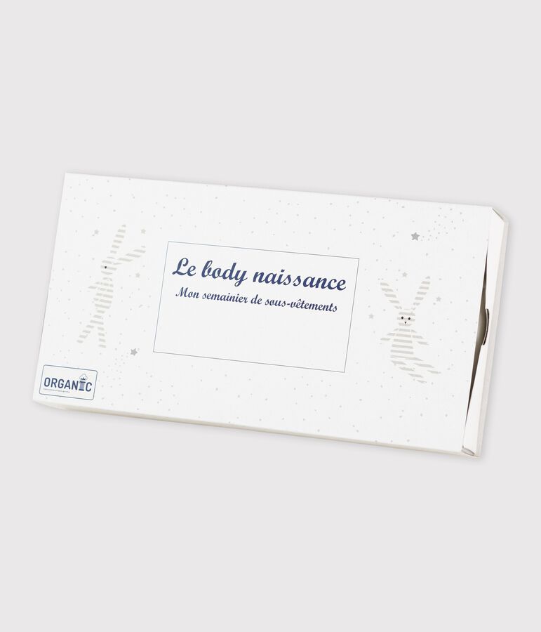 Lot de 5 bodies crois&eacute;s blancs manches courtes b&eacute;b&eacute; en coton biologique variante 1