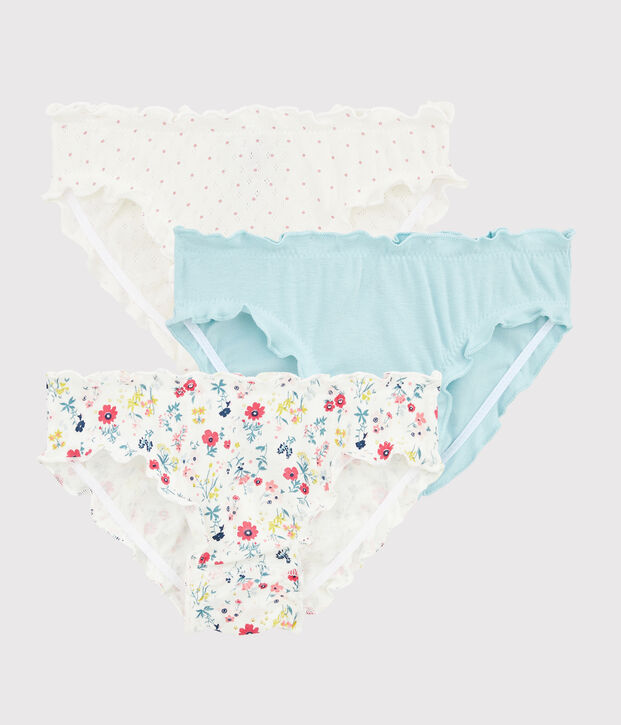 Set van 3 meisjesonderbroeken met volants en bloemenprint multicouleur
