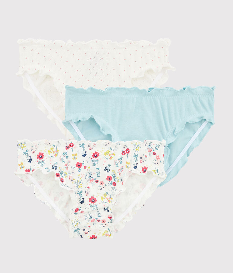 Lot de 3 culottes volant&eacute;es imprim&eacute; fleuri petite fille multicouleur
