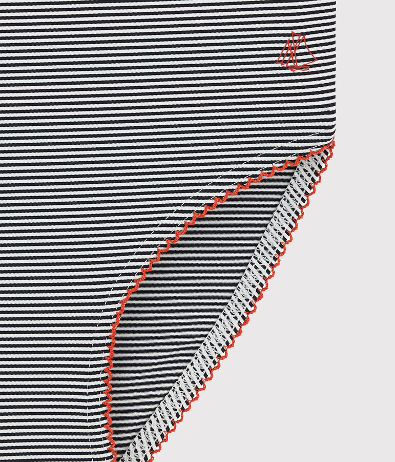 Badpak uit 1 stuk meisjes blauw ABYSSE/wit LAIT