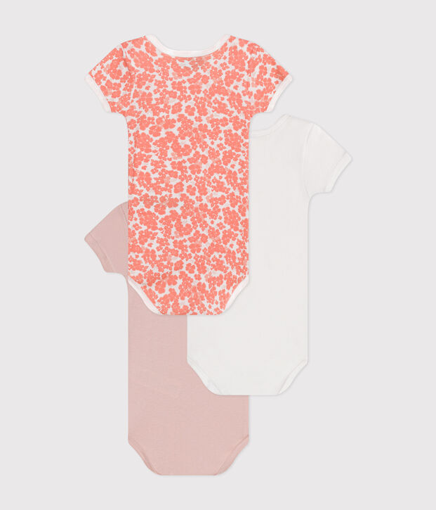 Set van 3 katoenen body's met korte mouwen voor baby's multicouleur