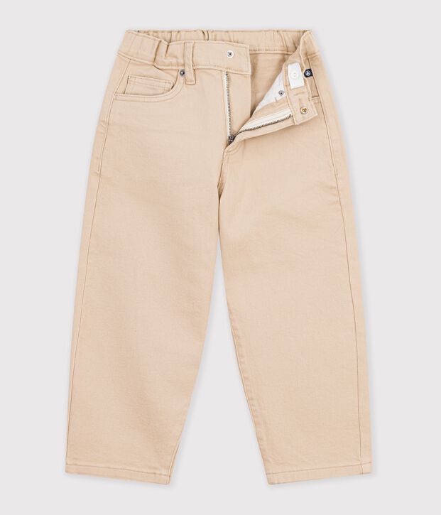 Pantalon 5 poches enfant en denim beige