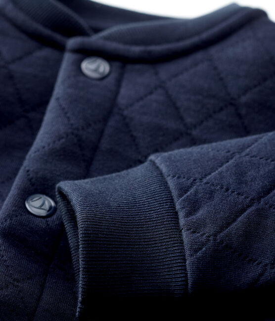Babyvest in doorgestikte tubic blauw SMOKING