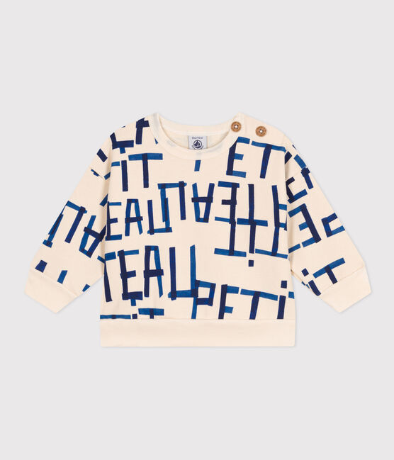 Sweatshirt in molton met print voor baby's. wit AVALANCHE/ MULTICO