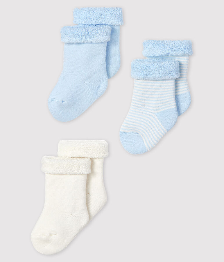 Drie sokjes voor baby's van tricot multicouleur